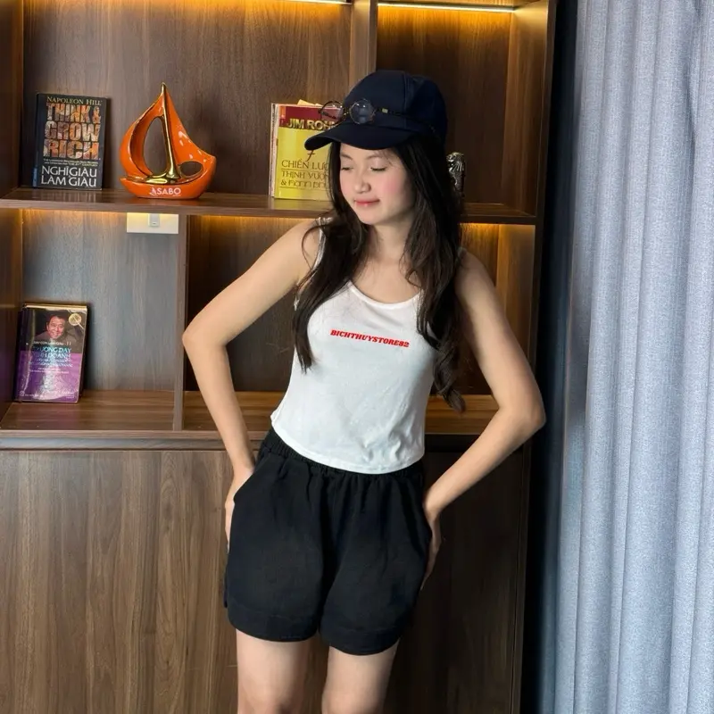 Quần Short Denim Nữ Lưng Cạp Chun Co Giãn, Mặc Mùa Hè Mát, Phong Cách Hàn Quốc