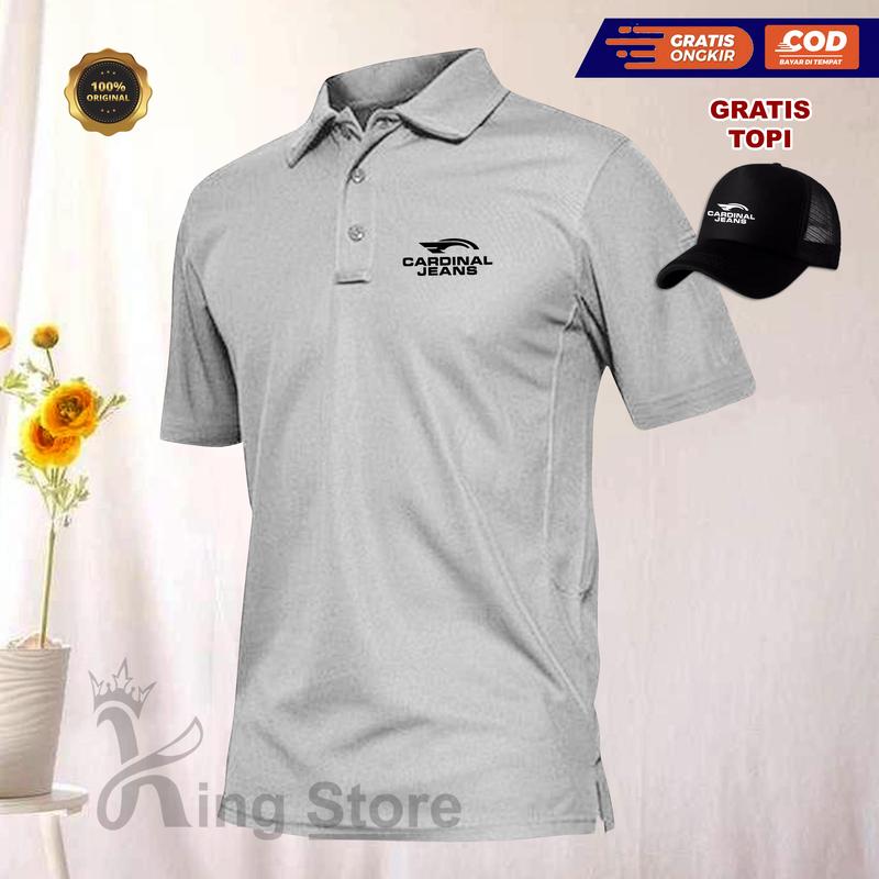 GRATIS TOPI..!!! Kaos Polo Distro Lengan Pendek Cardin Jean Kiri Hitam | Tshirt Baju Kerah Pria Wanita Unisex | Baju Polo Distro Keren Pria & Wanita 0