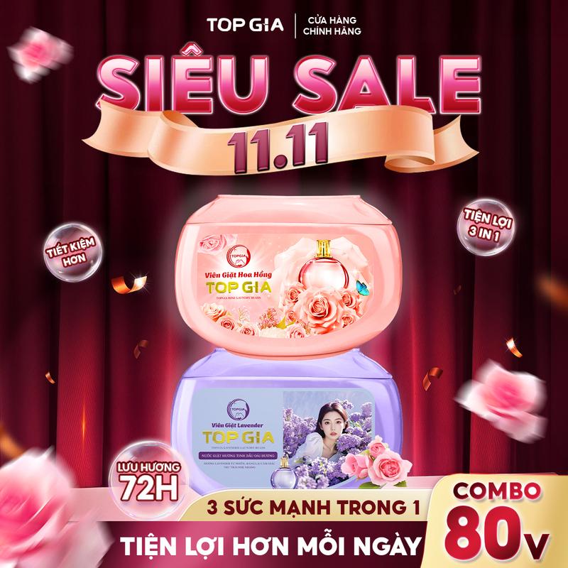   COMBO_80 VIÊN  Hộp viên giặt Topgia Hoa Lavender - Giặt quần áo tiện lợi ngừa khuẩn Làm sạch  thơm lâu lên đến 72H  40 viên x 2 hộp nth dhm 