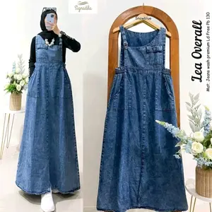Kirana overall jeans  L dan XXL wanita cargo murah terbaru OVERALL CARGO Panjang