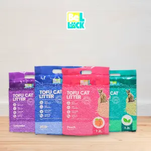 Bellock Pets Pasir Kucing Tofu 7 Liter - Tofu Cat Litter Lavender Peach Green Tea Milk - Kemasan Vakum Segar dan Efisien - 4 Varian Rasa Menyegarkan