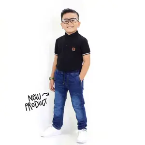 Celana Panjang Jeans fashion neo Biowash Anak Cowok 3-11 Tahun Bahan Tebal Melar
