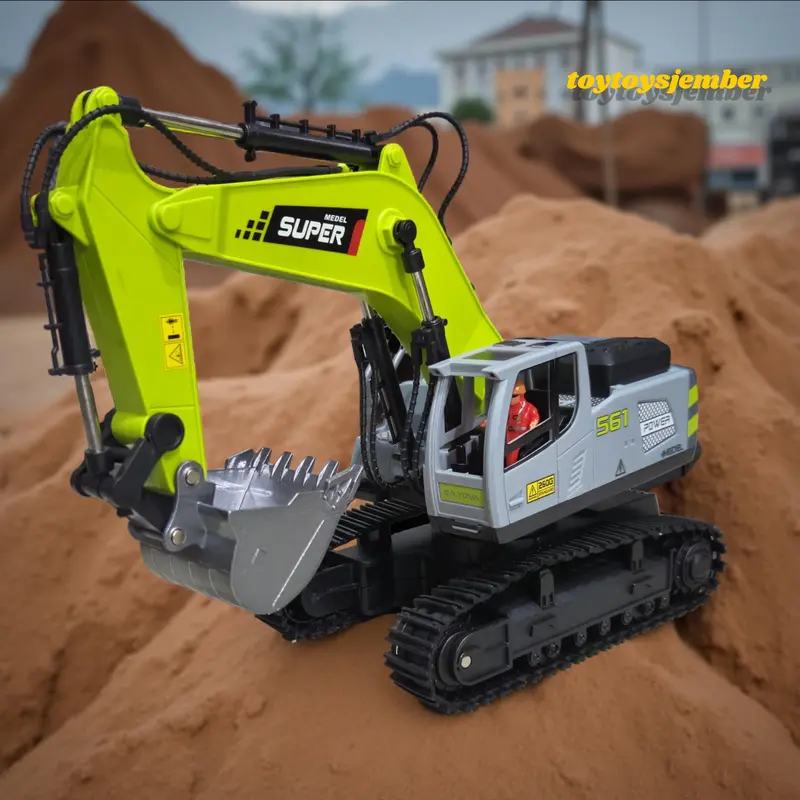 TTJ -  MAINAN REMOTE CONTROL EXCAVATOR JUMBO 16 CHANNEL SKALA 1:14  DENGAN EFEK ASAP LAMPU LED BATERAI CHARGER 1