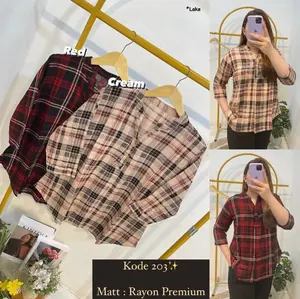lake kemeja blus wanita kekinian atasan baju perempuan kancing 3 bahan rayon premium