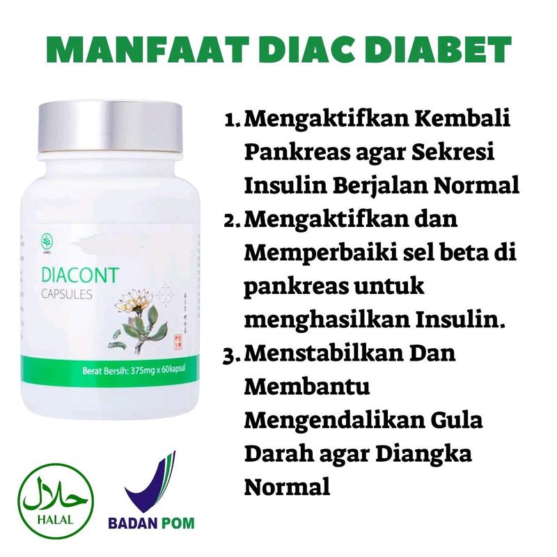 Diacont Kapsul Labu Cina  Original untuk Diabetes Original Herbal Alami 2