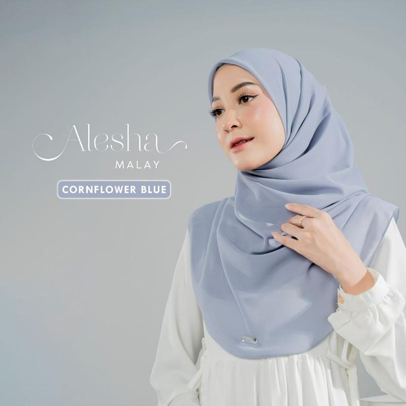 Alesha Malay by Naisha - Hijab Malay Segi Empat / hijab instan terbaru kekinian premium / Bayar Ditempat Khimar Pink Muslim Soft 2