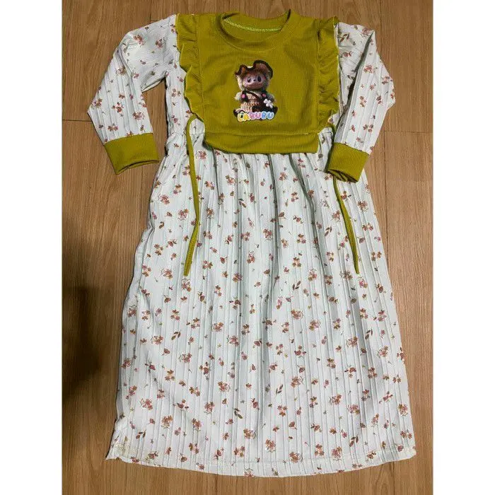 gamis anak Labubu viral gamis anak labubu usia 2-9 tahun gamis Labubu  Muslim Nyaman Dress Baju 2