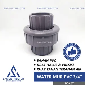 SOKET Water Mur 3/4" inch / Water Mur PVC 3/4 x 3/4 / Watermur 3/4" PVC Soket / Watermoor 0,75" 3/4