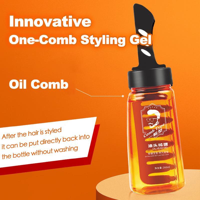 Product Introduction of Men Hair Styling Gel One Comb Type Cool Men's Hair Gel Back Head Artifact Powerful Oil Head Gel Water Haircare Clear Lightweight 9