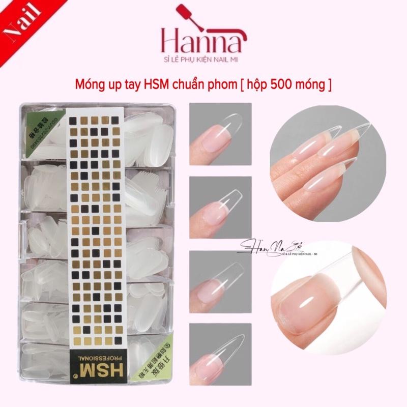 Móng úp tay HSM, úp dẻo chuẩn form chính hãng[hộp 240-500móng]  Nữ- làm Nail