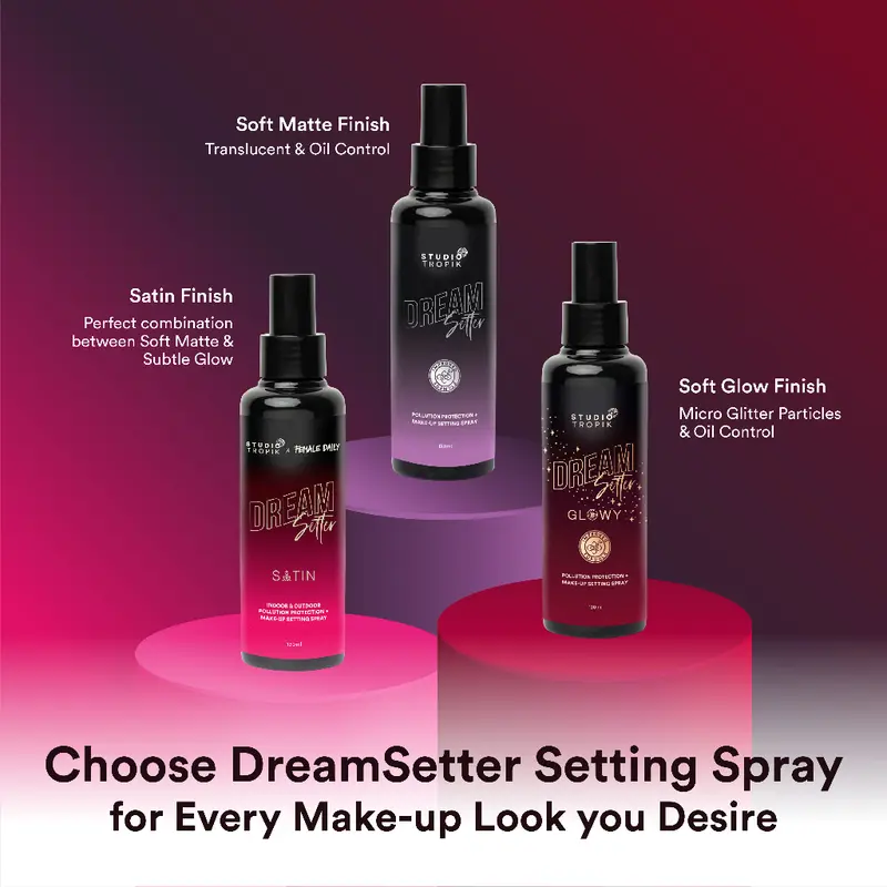Studio Tropik Setting Spray Dream Setter Glowy Satin Matte Finish | Make Up Finishing Spray 1