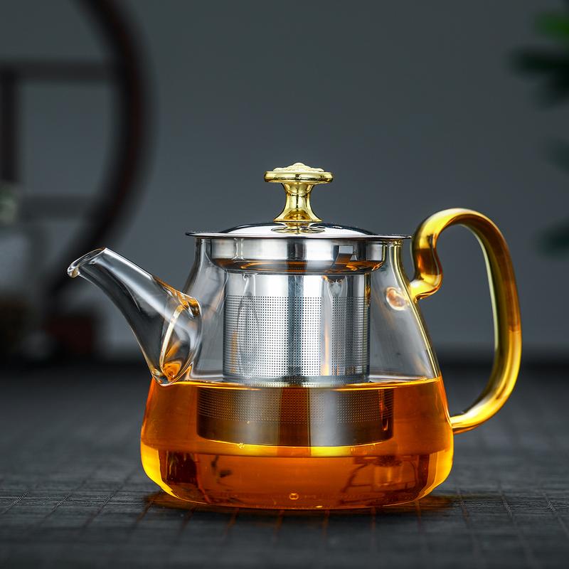 YinHe-Ấm Trà Thủy Tinh Bộ Gia Dụng Có Bộ Lọc Bình Trà Hoa Chịu Nhiệt Độ Cao Tách Trà Máy Pha Trà Bộ Ấm Trà