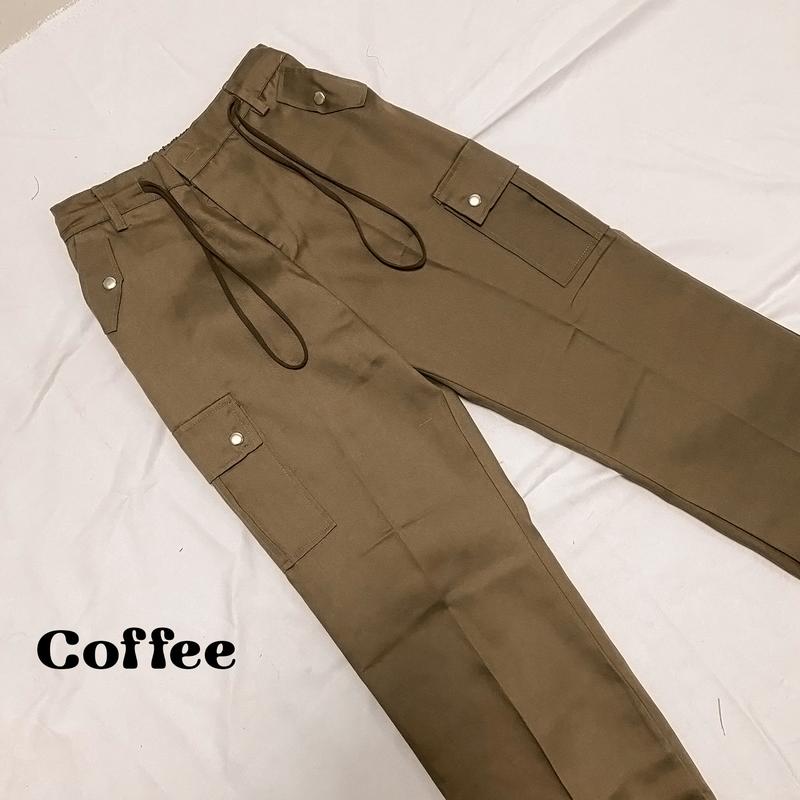 FUTI ID - Keyla Pants Celana Cargo Panjang  kulot Wanita Highwaist Premium Santai Karet Nyaman Tebal Lembut serut bawah 3