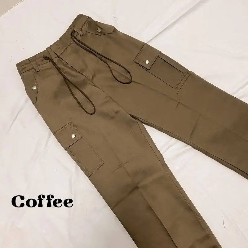 FUTI ID - Keyla Pants Celana Cargo Panjang  kulot Wanita Highwaist Premium Santai Karet Nyaman Tebal Lembut serut bawah 2
