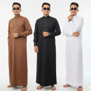 Jubah Gamis Slimfit Pria Muslim Dewasa TESLA Jubah Santri Lengan Panjang Manset Bahan Katun Tesla Lembut Adem