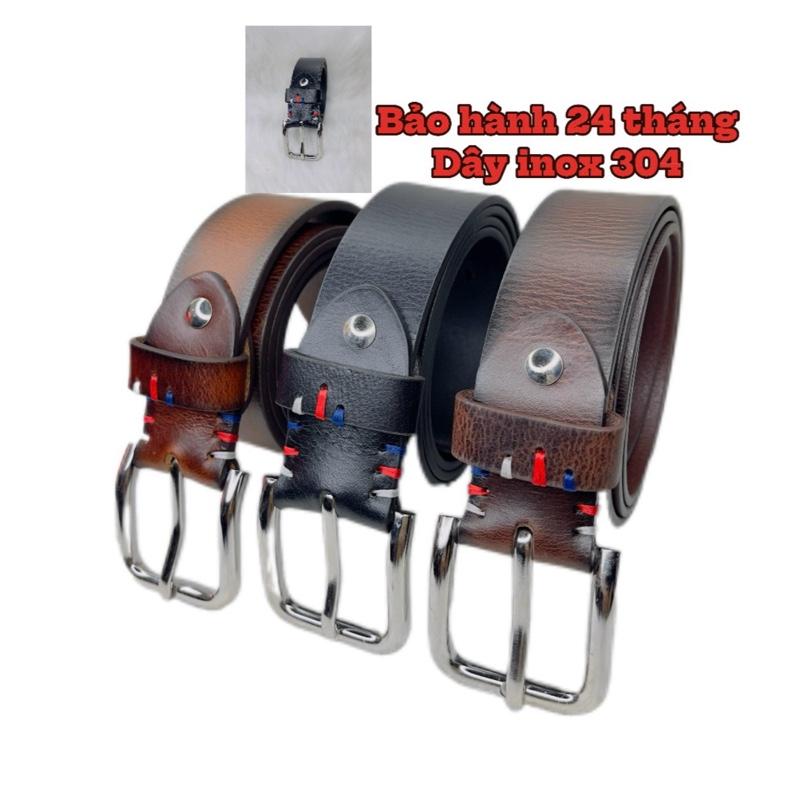 [Tặng kèm móc khoá cây đục lỗ] Dây nịt nam da bò sáp đầu khoá inox 304 dài 1m2 rộng 3f8 bảo hành 24 tháng thời trang sang trọng và bền bỉ