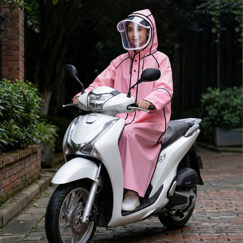 DHF Áo mưa 1 ngườ gấu thời trang trong suốt dây kéo trùm toàn thân người lớn khoá