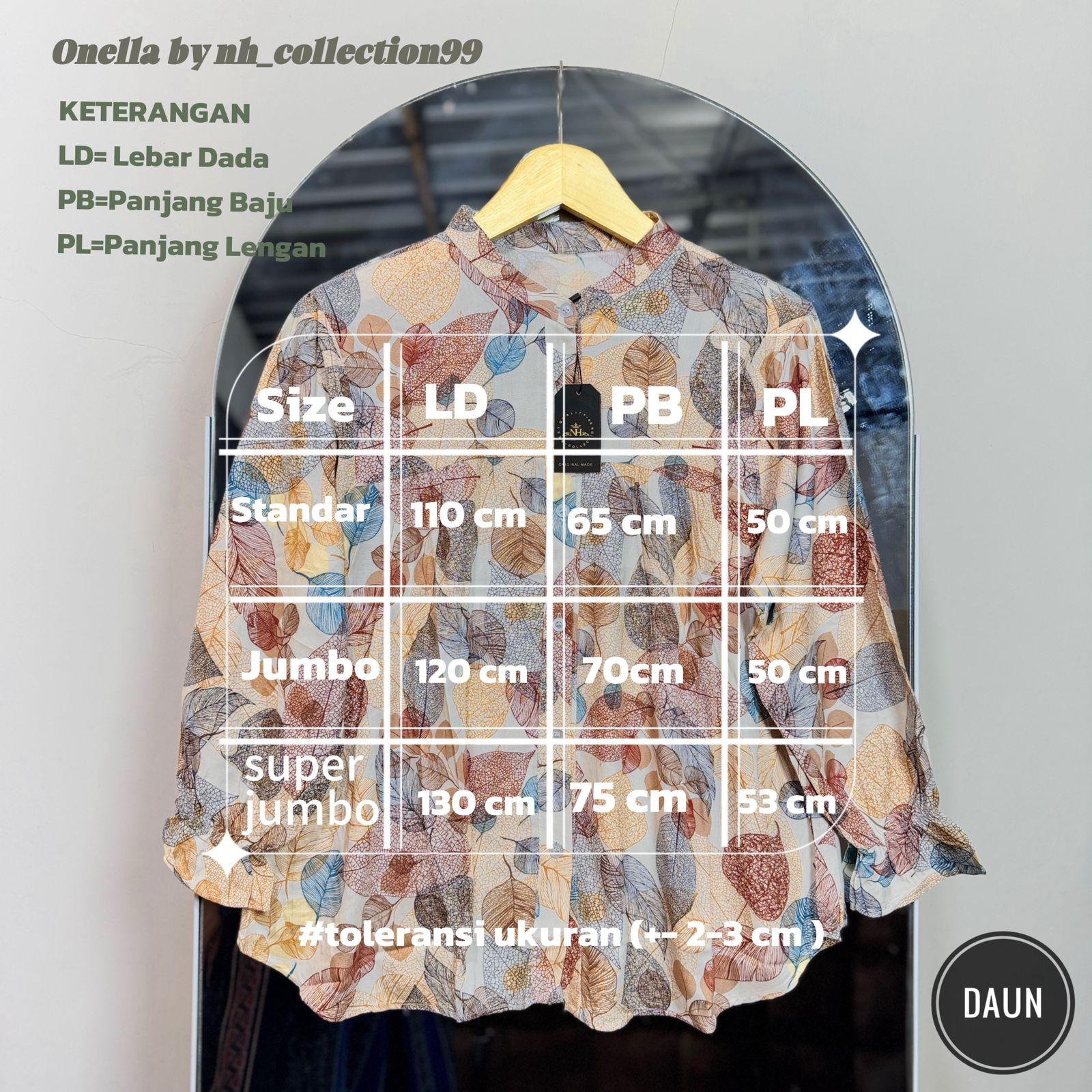 SANIA Alisa Blues Kemeja Wanita Rayon Motif Bunga Elegan dan Nyaman untuk Tampilan Harian