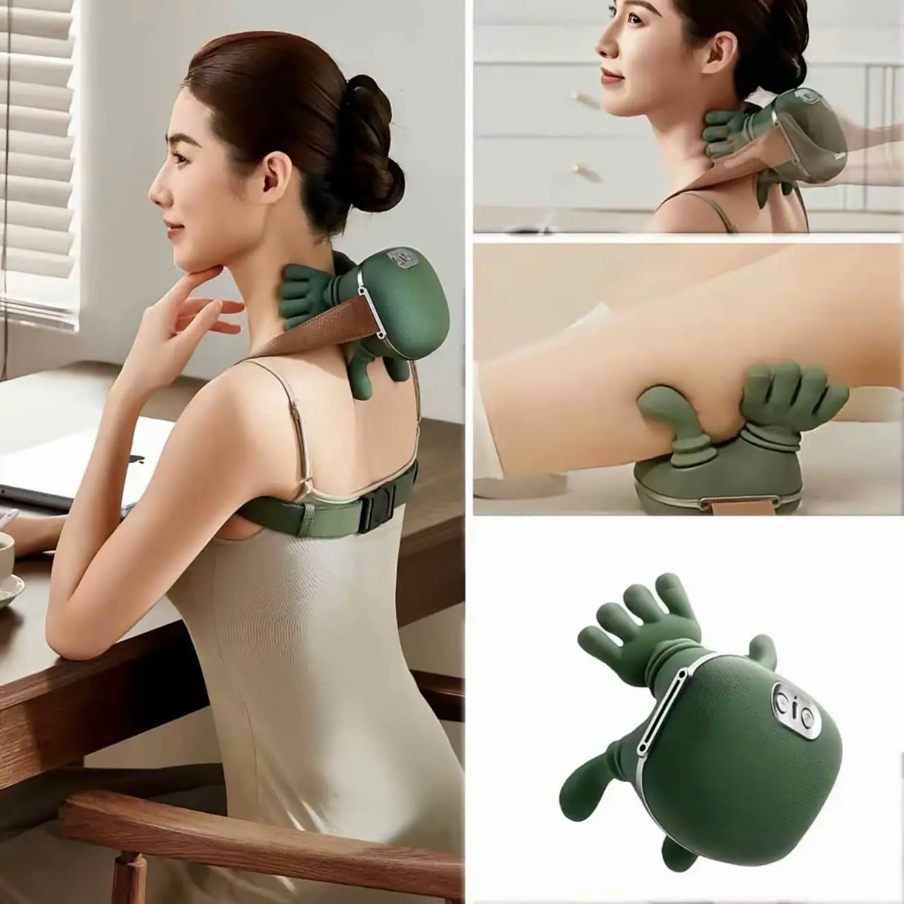 Máy Massage Bàn Tay Chườm Nóng Hỗ Trợ Thư Giãn Vai Gáy