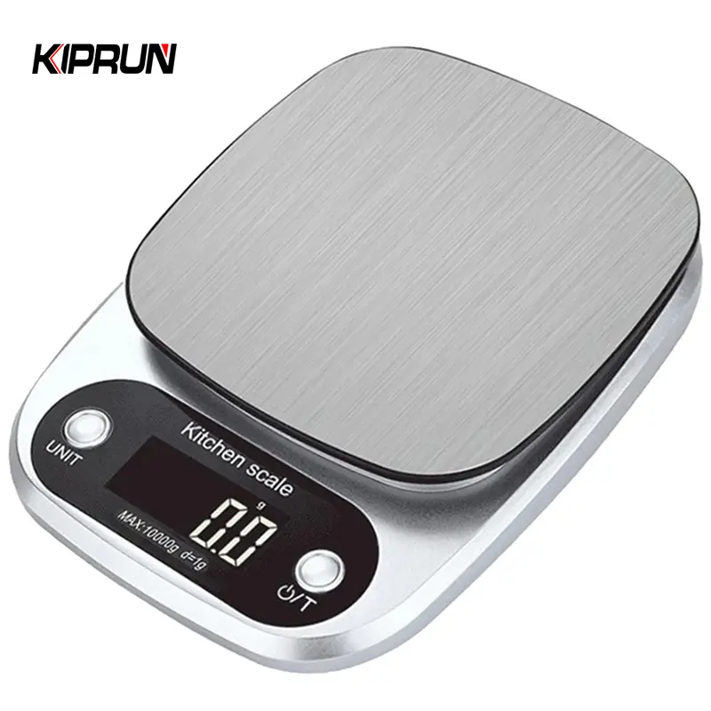 KIPRUN Kitchen Scale, 10kg High Precision Electronic Scale，Stainless Steel LCD Display，Waterproof Jewelry Food Baking Scale hanging  scale Measuring Measure Utensils