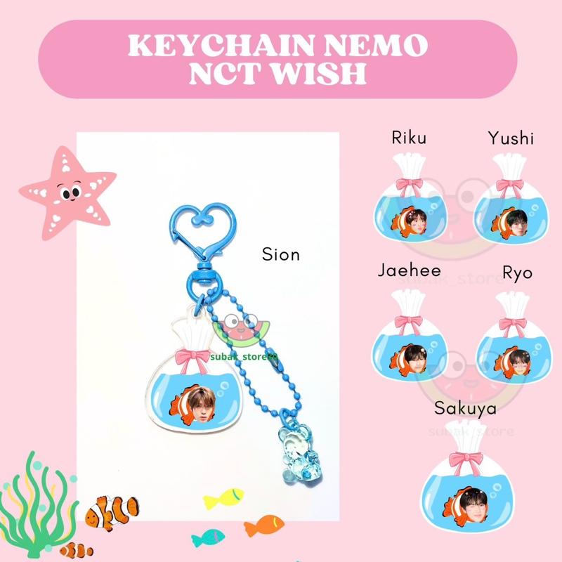 KEYCHAIN NEMO NCT WISH GANTUNGAN TAS HADIAH KADO LUCU IKAN PRINTILAN KPOP KONSER sion riku yushi jaehee ryo sakuya 0