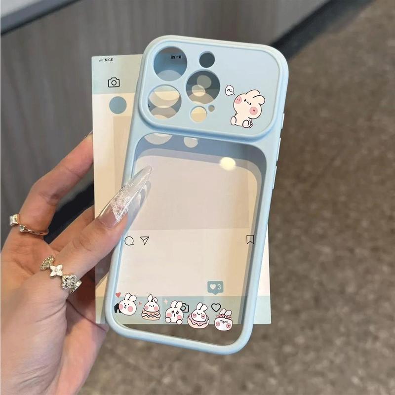 Ốp lưng trong suốt hình thỏ Burger dễ thương phù hợp với iPhone 17/16/15/14Plus, ốp điện thoại iPhone 14/13/12/11, ốp promax, ốp hoạt hình dễ thương xsmax chống sốc mới 17promax.
