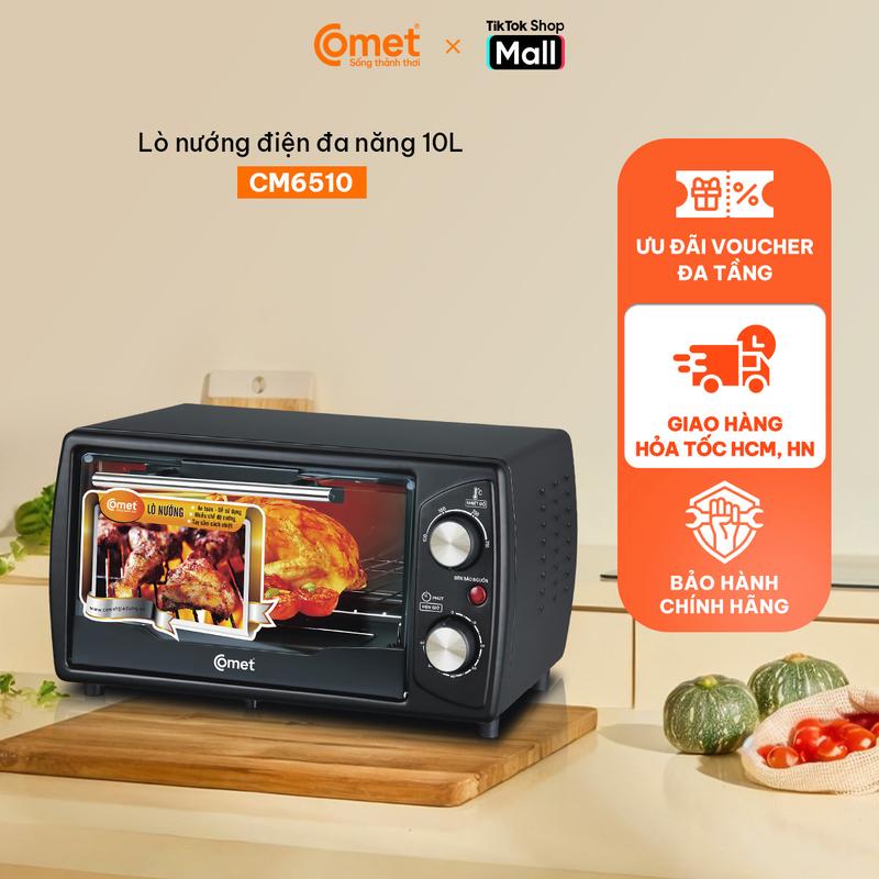COMET Lò Nướng Điện 10L CM6510 - Dung Tích Lớn, Núm Điều Khiển Kép, Làm Nóng…