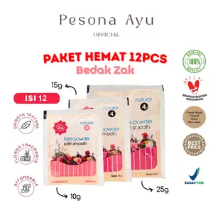 [PAKET 12PCS] VIVA Bedak Tabur Zak Face Powder Satin Smooth Sachet 10gr / 15gr / 25gr