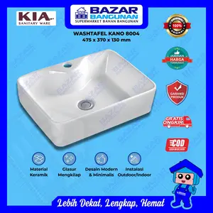 Kia - Washtafel Wastafel Wash Basin Bak Cuci Tangan Kamar Mandi Meja Kano 8004 Keramik
