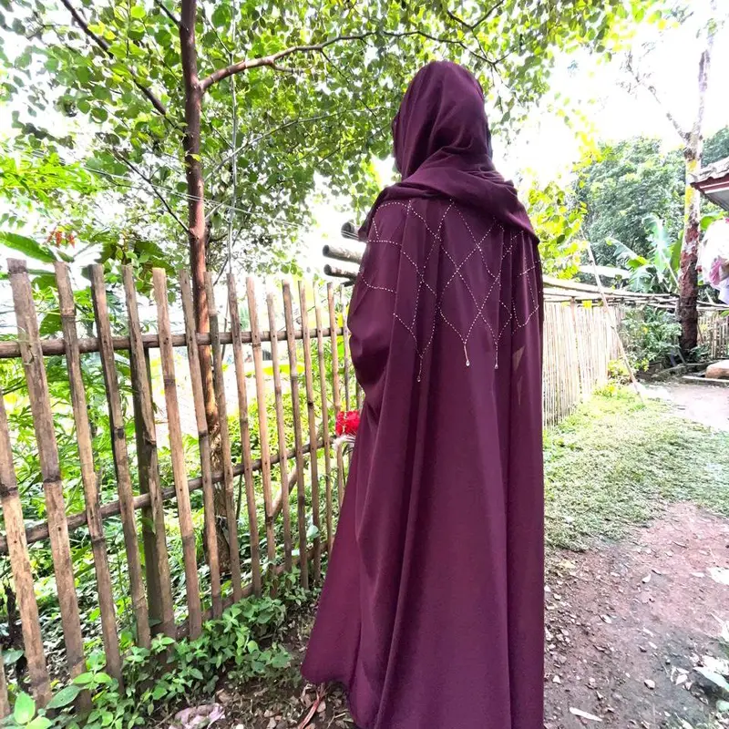 Abaya madina  ied series terbaru Mewah Payet Simple Gamis 1