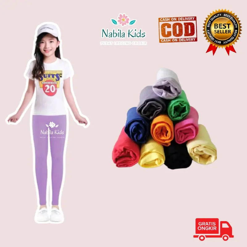 Legging Anak Polos PREMIUM umur 9-12 tahun Fashion 0