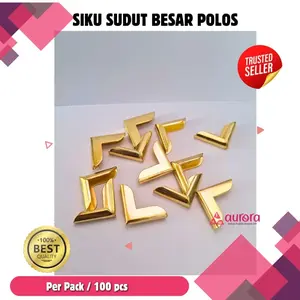 (100pcs) Siku Buku Yasin Dompet Besar Polos - Penguat Sudut Buku, Tahan Lama, Desain Elegan