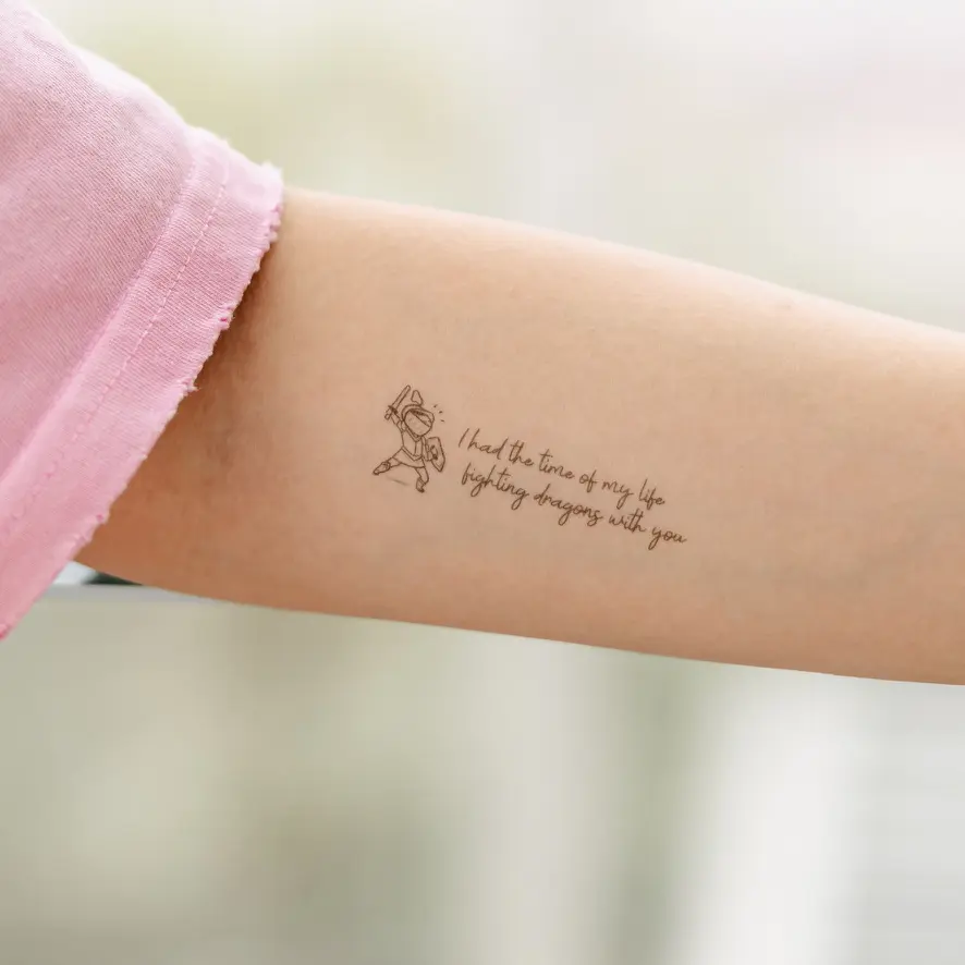 fighting dragons with you (long live quote) - temporary tattoo sticker Sensitive Waterproof taylor swift the eras tour concert