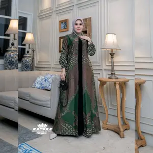 Gamis Pesta Kekinian Terlaris - Gamis Batik Kondangan - Dress Batik Mewah - Gamis Batik Muslim - Gamis Batik Katun Premium - COD
