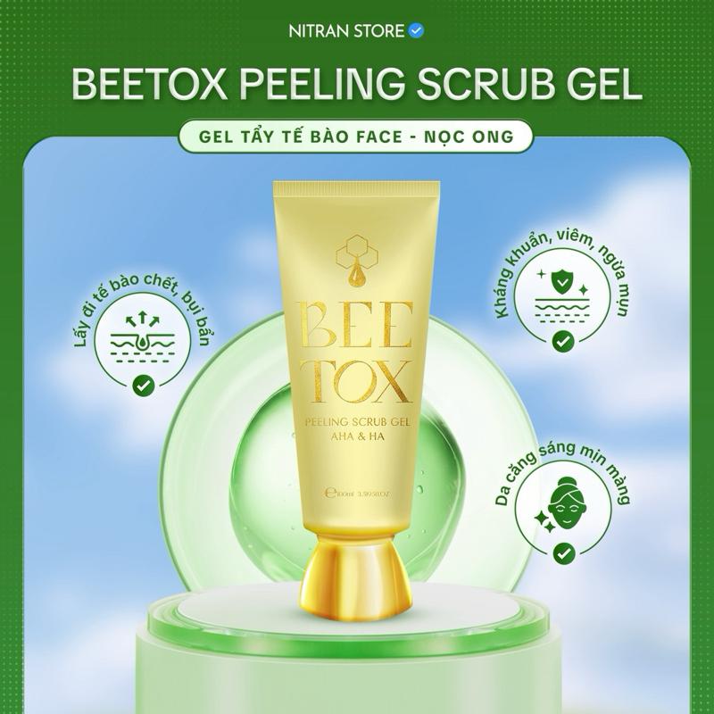Gel Tẩy Tế Bào Chết Da Mặt Dịu Nhẹ - Bee Tox Feeling Scrub Gel 100ml Phù Hợp Tất Cả Các Loại Da Skincare Nữ Women Mật Ong Trà Chăm Da Đón Tết