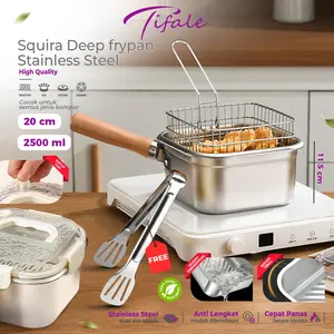 [READY] Tifale Squira Deep Frypan Stainless Steel – Panci Kotak Anti Lengket, Cocok Semua Kompor