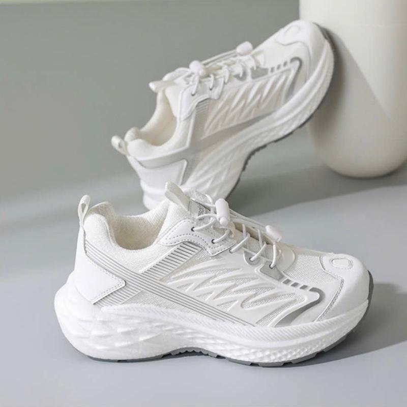  S-64 Giày thể thao nam nữ màu trắng vải rệt phối da dây rút thể dục thể thao đa năng  S-64  