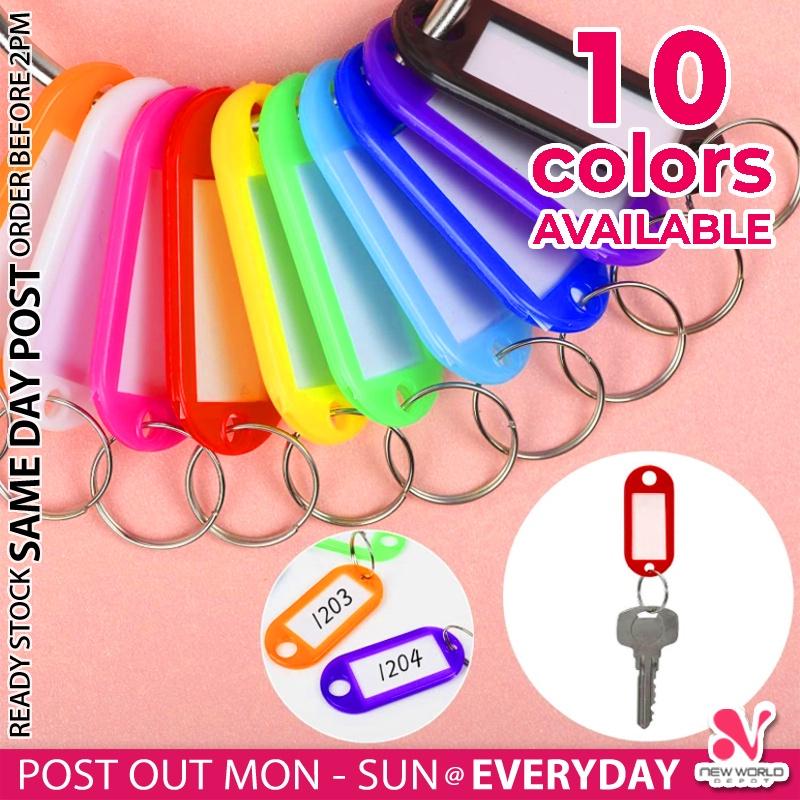 ( EASY IDENTIFY ) Plastic Key Tag Keychain Label School Office Room ID ...