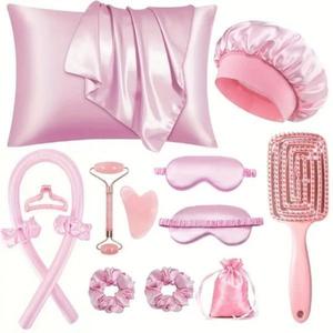 Regalo para Niñas, Set de 13 Piezas de Rizos Sin Calor para Ondas Grandes, Herramienta de Estilizado Nocturno, Sin Daño, Fácil de Usar, Perfecto para Rizos Sueltos