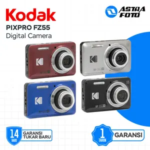 Kodak PIXPRO FZ55 Kamera Digital Pocket 16MP 28mm Wide-Angle Lens 5x Zoom LCD 2.7" Garansi 1 Tahun Best Seller - Black, Camera Only