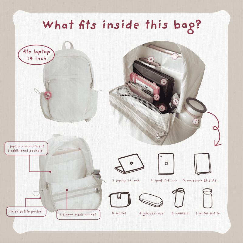 ITISYOURSS Airy Backpack | Tas Ransel Gemes | Tas Ransel Kuliah | Tas Ransel Sekolah | Tas Punggung | Tas Laptop | Tas Waterproof 4