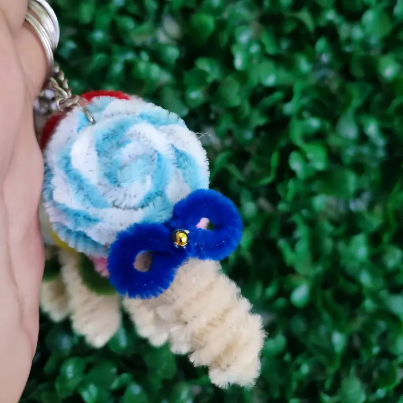 Sovenir Gantungan Kunci Lolipop Kawat Bulu ll Ganci pipe cleaner ll Sovenir pernikahan ll gift ganci even 3