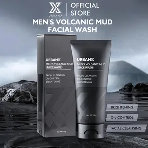UrbanX MEN'S Volcanic Mud Facial Wash 100g Facial-Cleansing Oil-Control Brightening Face Wash