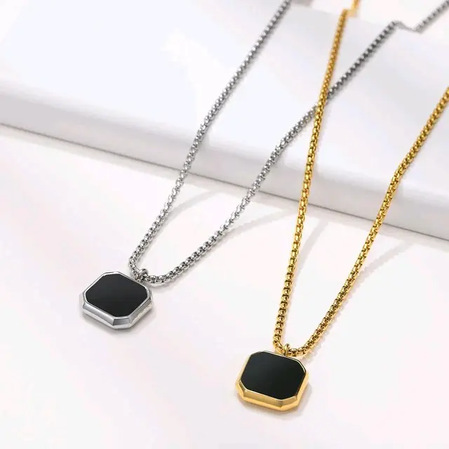 KALUNG TITANIUM MODEL ROLO LIONTIN ENAMEL SILVER DAN GOLD PRIA WANITA ANTI KARAT Elegan