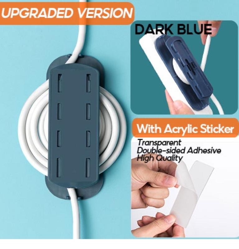 Product Introduction of Self Adhesive Power Strip Holder Fixator Socket Mount Extension Socket Fixer Cable Management Wire Organizer Wall Mount Cable Plug Socket 9