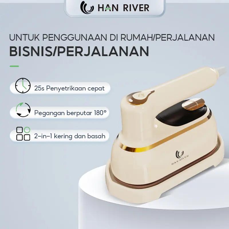 HAN RIVER Setrika up besi tangan 1200W setrika portabel