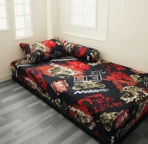 SPREI cowok cewek trendy | sprei 90x200 ukuran lengkap |set sarung bantal guling | karet anti geser |kain katun halus adem||