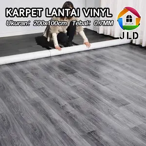 JieLiDa Karpet Lantai Vinyl Meteran Korea (Lebar 200cm x 100 cm) Tebal 0.7mm  Motif Kayu Dasar