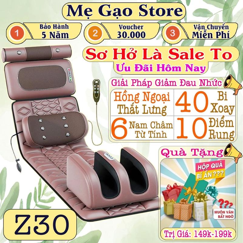 Đệm Massage Toàn Thân Chính Hãng Z30 Đệm Massage Toàn Thân Da Cao Cấp Thảm Massage Hồng Ngoại Xoa Bóp Hỗ Trợ Giảm Đau Mỏi,Thư Giãn Phục Hồi Sức Khỏe Ghế Mát Xa