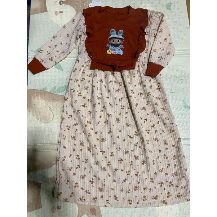 gamis anak Labubu viral gamis anak labubu usia 2-9 tahun gamis Labubu  Muslim Nyaman Dress Baju 1